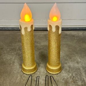 Mr Christmas 24" Lighted Flickering Flame Gold
White Candle Blow Mold Set